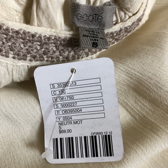 Ecote Urban Outfitters Off-white Bay Frock Dress Embroidered NWT size small - Picture 10 of 10